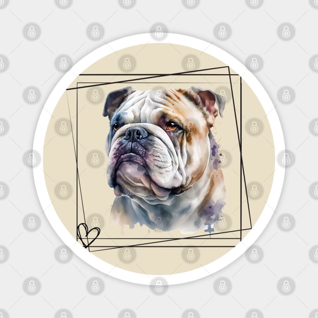 Bulldog love Magnet by ThePawPrintShoppe